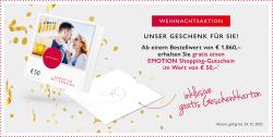 Weihnachtsaktion inklusive einem Bild des Shopping-Gutscheines